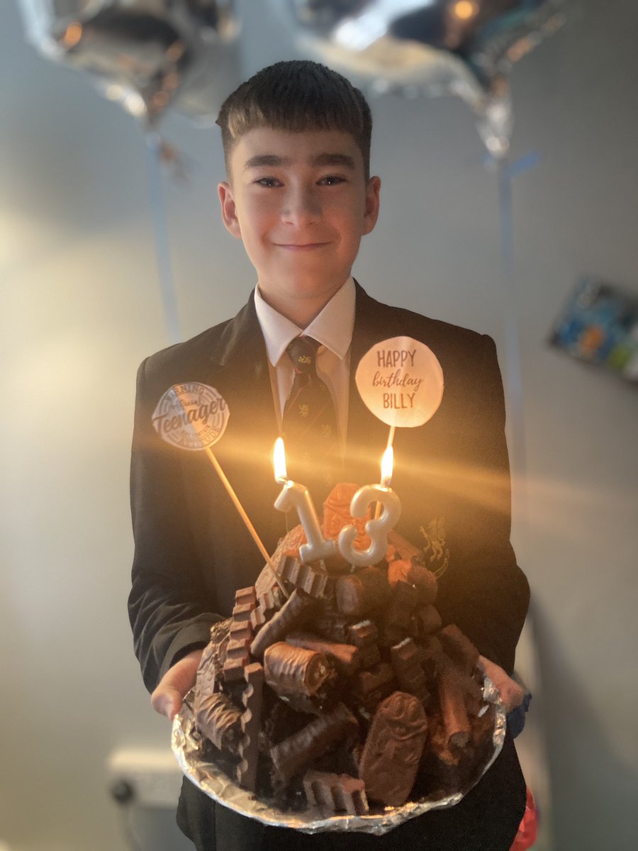 My little surprise bundle of joy Billy is now a teenager 🎉💙 #fridaymorning #birthdayboy #teenager