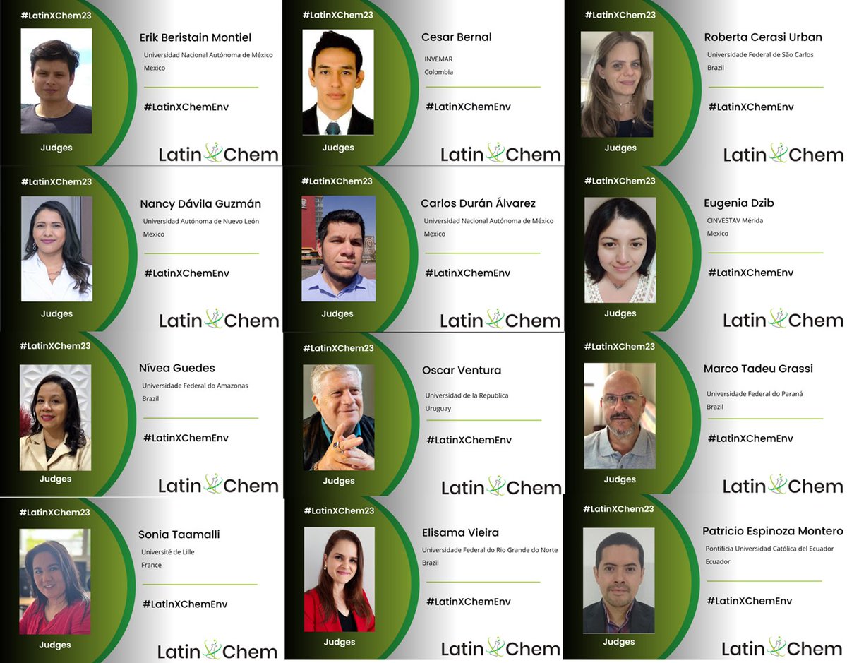Organizers @J_Andres_Mtnz_T @CMartinezHuitle @FlorentLouis59 and judges are waiting for your exciting works @LatinXChem #LatinXChemEnv Don't forget to register ! #atmoschem #compchem #environment #analytical #air #water #soil #pollution @reseauSCF @RoySocChem @CIC_ChemInst
