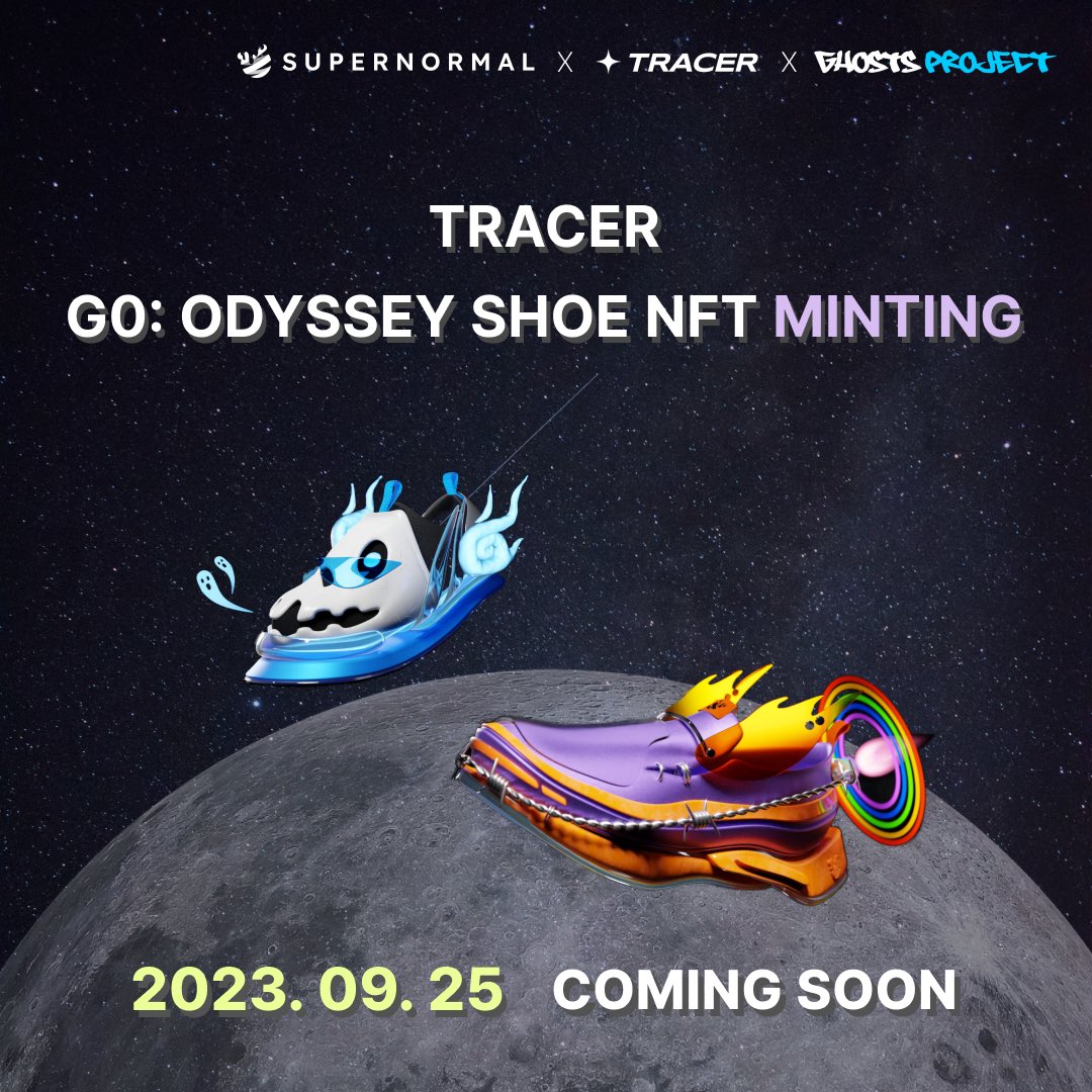 Official_Tracer's tweet photo. On [Sep 25th], “G0: Odyssey Shoe NFT” will be minted! 🔥

🌷 Collection Features

- Ghosts Style (TRACER X @ghosts_project )
- SuperNormal Style (TRACER X @SuperNormal )

🎁 1 SHOE NFT, 4 PARTS NFT, 25 OG, 50 WL

➡️ Join Gleam https://t.co/z4yWO4nN0i

⏰ ~ 9/11 23:59 (UTC) https://t.co/zlyF8bJwSV