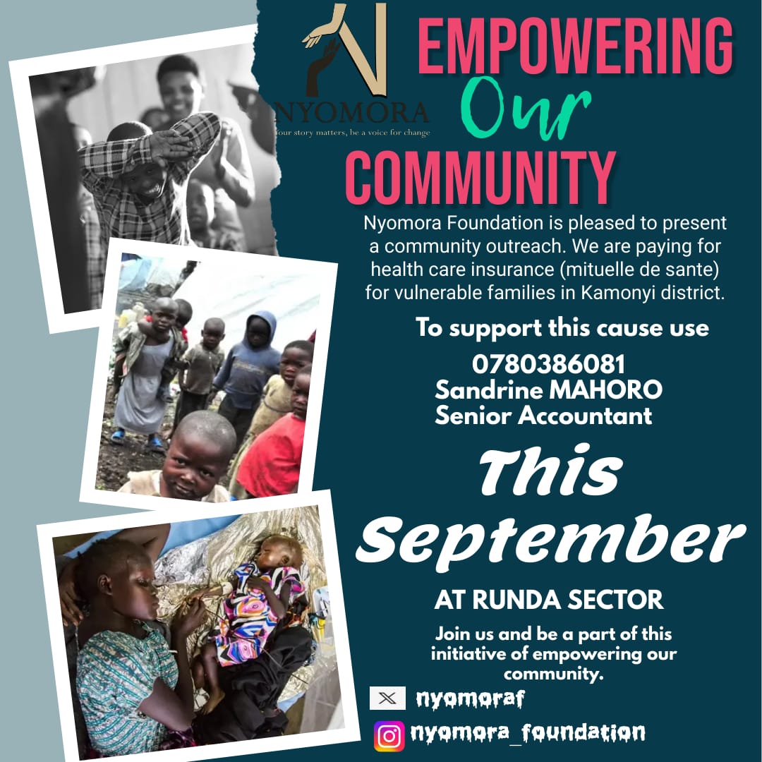nyomoraf's tweet photo. Mu rwego rwo kwishakamo ibisubizo #urubyiruko rwa Nyomora foundation rwateguye igikorwa cyo gutanga ubwisungane mu kwivuza (Mutuelle de Santé) ku miryango 10 ifite abana bafite ubumuga bukomatanyije ihereye mu murenge wa #Runda akarere ka @Kamonyi
#healthcare #nyomora
@NARwanda https://t.co/WyPWvkx245