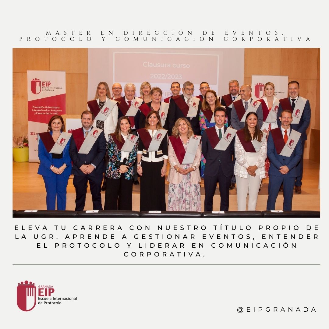 🎓 Máster en Dirección de Eventos, Protocolo y Comunicación Corporativa
Eleva tu carrera con nuestro título propio de la UGR. Aprende a gestionar eventos, entender el protocolo y liderar en comunicación corporativa. ¡Matrícula abierta ahora! #EIPGranada #DirecciónDeEventos