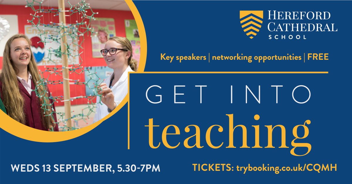 Hereteach Initial Teacher Training Alliance (@hereteachpgce) on Twitter photo Recent graduate or thinking of a career change? Hereteach will be on hand to advise and discuss your future!
Hereteach is the Herefordshire Regional Hub for the <a href="/worcester_uni/">University of Worcester</a> Secondary PGCE.
#getintoteaching #traintoteach #secondaryteaching #graduates #careerchange Recent graduate or thinking of a career change? Hereteach will be on hand to advise and discuss your future!
Hereteach is the Herefordshire Regional Hub for the <a href="/worcester_uni/">University of Worcester</a> Secondary PGCE.
#getintoteaching #traintoteach #secondaryteaching #graduates #careerchange