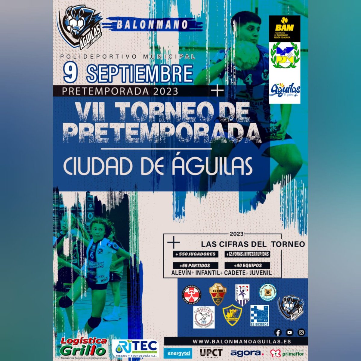 📣HA LLEGADO EL MOMENTO!
VII TORNEO PRETEMPORADA CIUDAD DE AGUILAS
Desearos mucha suerte a todos y buen torneo!
NOS VEMOS EN LA PISTA!!
@abaranera_balonmano
@adeliocroca
@cbmbullense
@ucambmurcia
<a href="/cbm_elche/">Atticgo Balonmano Elche</a>
@balonmanomaristas
@cdurcialmeria 
@pdmaguilas
@aytoaguilas