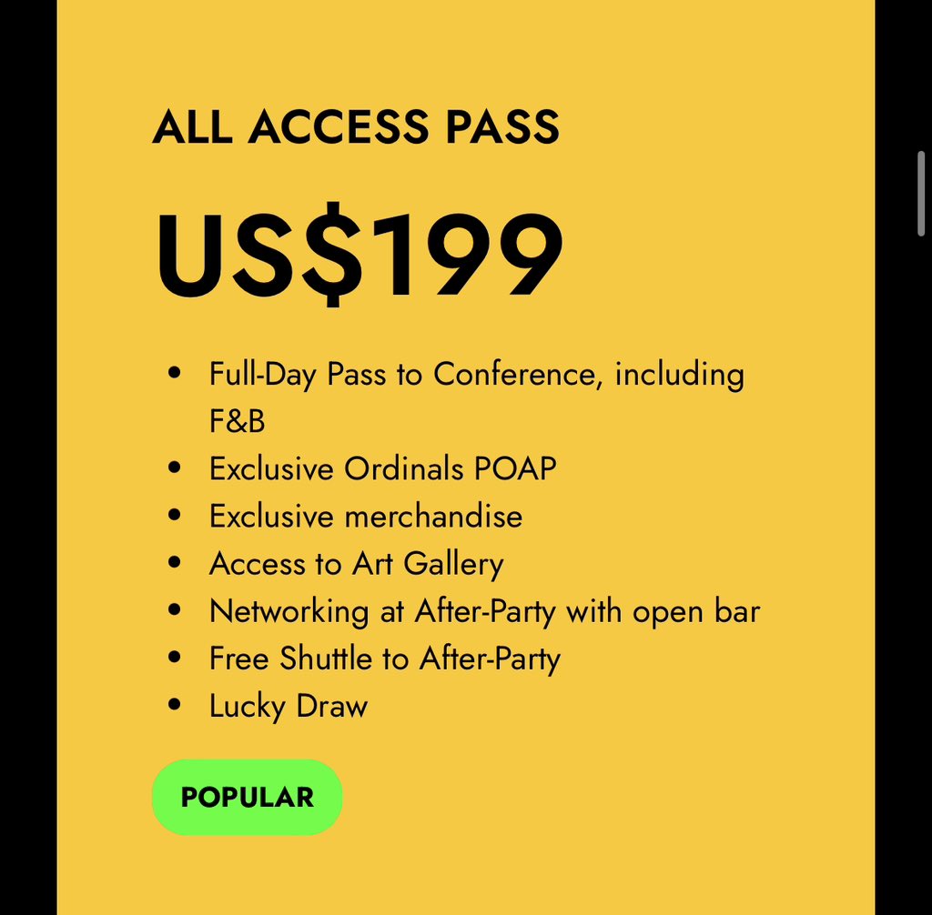 🔔Give away ⏰ LAST CALL 

2 ALL-ACCESS TICKETS of #OrdinalsSummit <a href="/OrdinalsSummit/">Inscribing Summit 🇸🇬</a> 
WORTH $199 EACH💰

🗓️September 12 Tue in Singapore🇸🇬

🧡LIKE + RT this tweet
🟧FOLLOW <a href="/CNOrdinals/">CryptoNinja Ordinals 🟧</a> <a href="/OrdinalsSummit/">Inscribing Summit 🇸🇬</a>

⏰deadline
September 9, 23:59:59 GMT+8