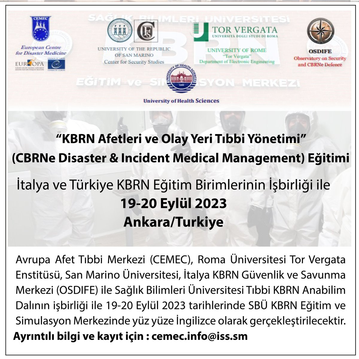 Ayrıntılı bilgi ve kayıt için: cemec.info@iss.sm
#kbrn