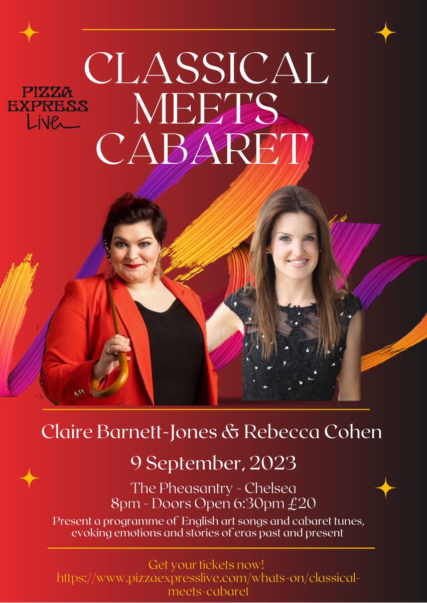 Tomorrow night! Come and hear some classical tunes at the Pheasantry Chelsea @pizzajazzclub with the brilliant @cbjmezzo. Ticket details🎟️👇 @SloaneSquareMag @doysq @visitlondon @Pavilion_Road @RBKCMayor @TimeOutLondon @ESReveller please RT! pizzaexpresslive.com/whats-on/class…