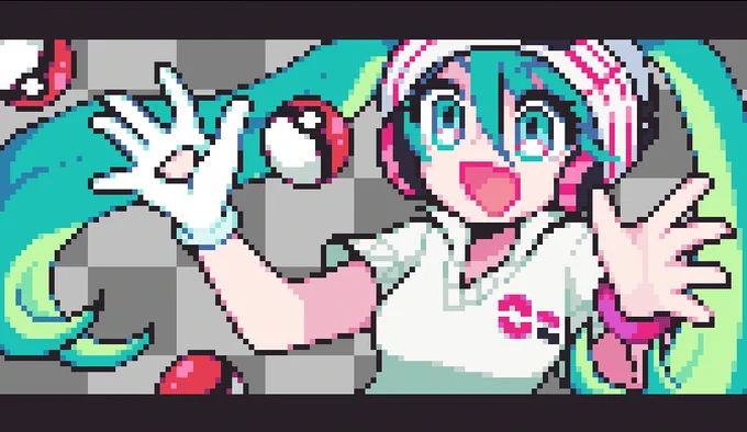 and what if i drew the whole pokemon x miku collab series like this ... 