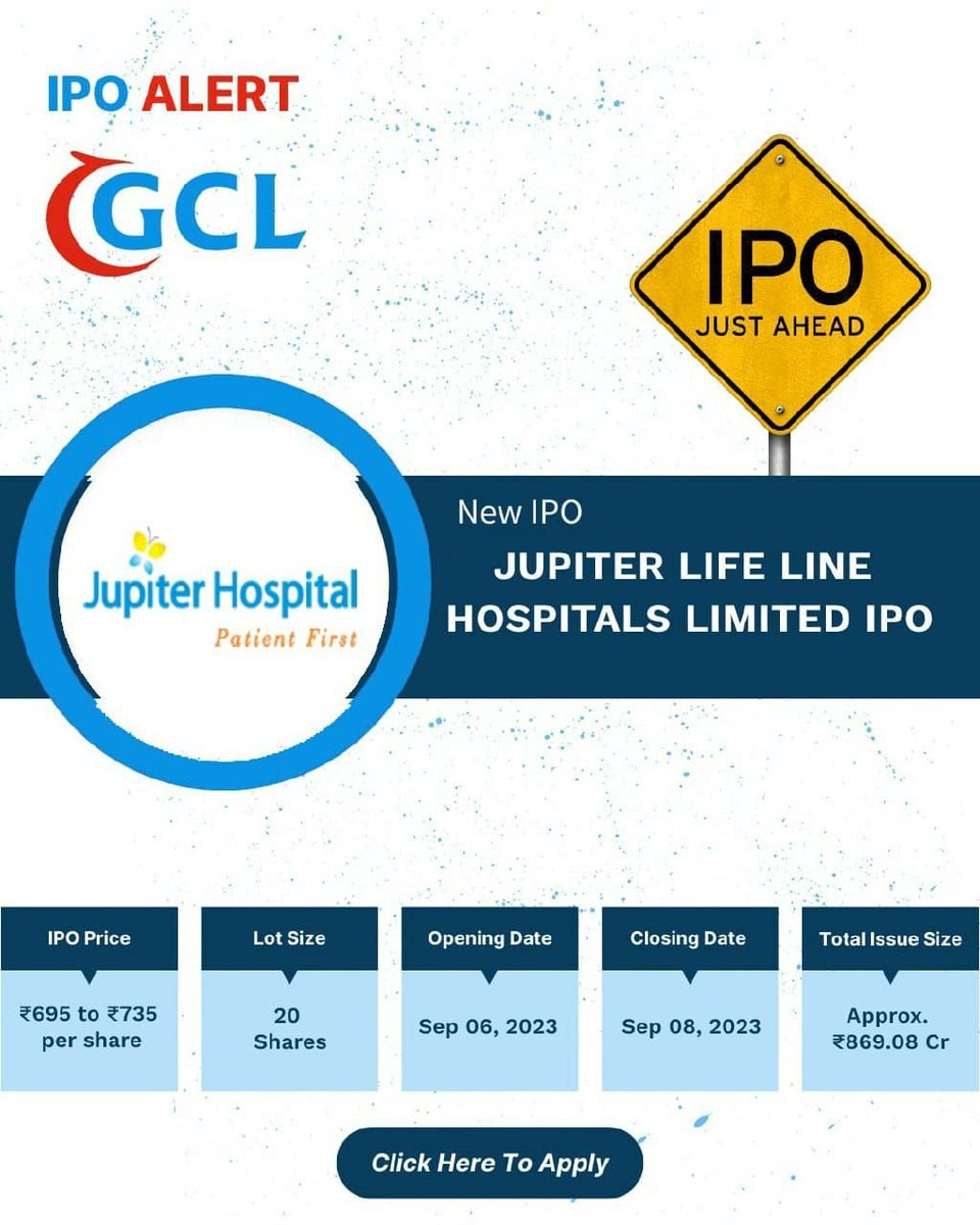 Apply

#IPOAlert 
#gclbroking
#JupiterHospital