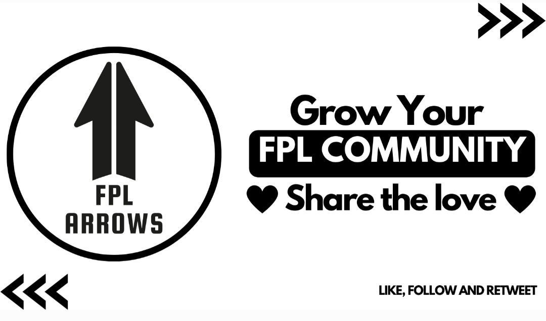 FPLarrows's tweet photo. 🚨 Todays shout out..........🚨 

✅️ 6 under 50 (followers) ✅️

1️⃣ @FPLDiamondDog
2️⃣ @fplnone
3️⃣ @FPLWrighty
4️⃣ @FPL_Gray
5️⃣ @thefplxpert
6️⃣ @FPL_Millah

Share the love ❤️ #FPLCommunity
@OfficialFPL #FPL @premierleague 
#fridaymorning #fantasy #football https://t.co/kyMRFX1XeX