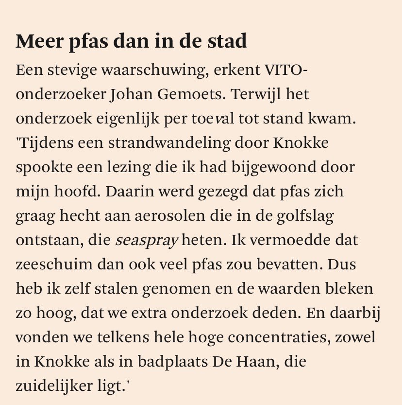 hellahueck's tweet photo. Schokkend - deze reportage van @lisa_vd_velden en @C8_ uit Knokke waar in het zeeschuim gevaarlijk veel pfas zit. Ook is de stof in de zeelucht aangetroffen. 
1. Dit is per toeval (!) ontdekt door een alerte onderzoeker van het Vlaamse RIVM. https://t.co/JnBUovV2vy https://t.co/kf4t2ITaPu