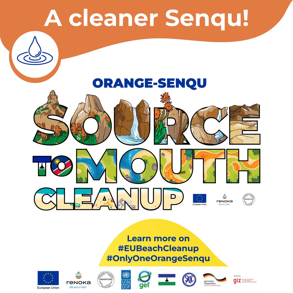 renoka_movement's tweet photo. Every day, millions of pieces of plastic enter rivers. This year, we’re cleaning up the Senqu with @EUinLesotho  @orasecom  &amp; students. Follow their journey here!
@EU_MARE , @UNLesotho , @eu_eeas https://t.co/ssbZxKpNLV