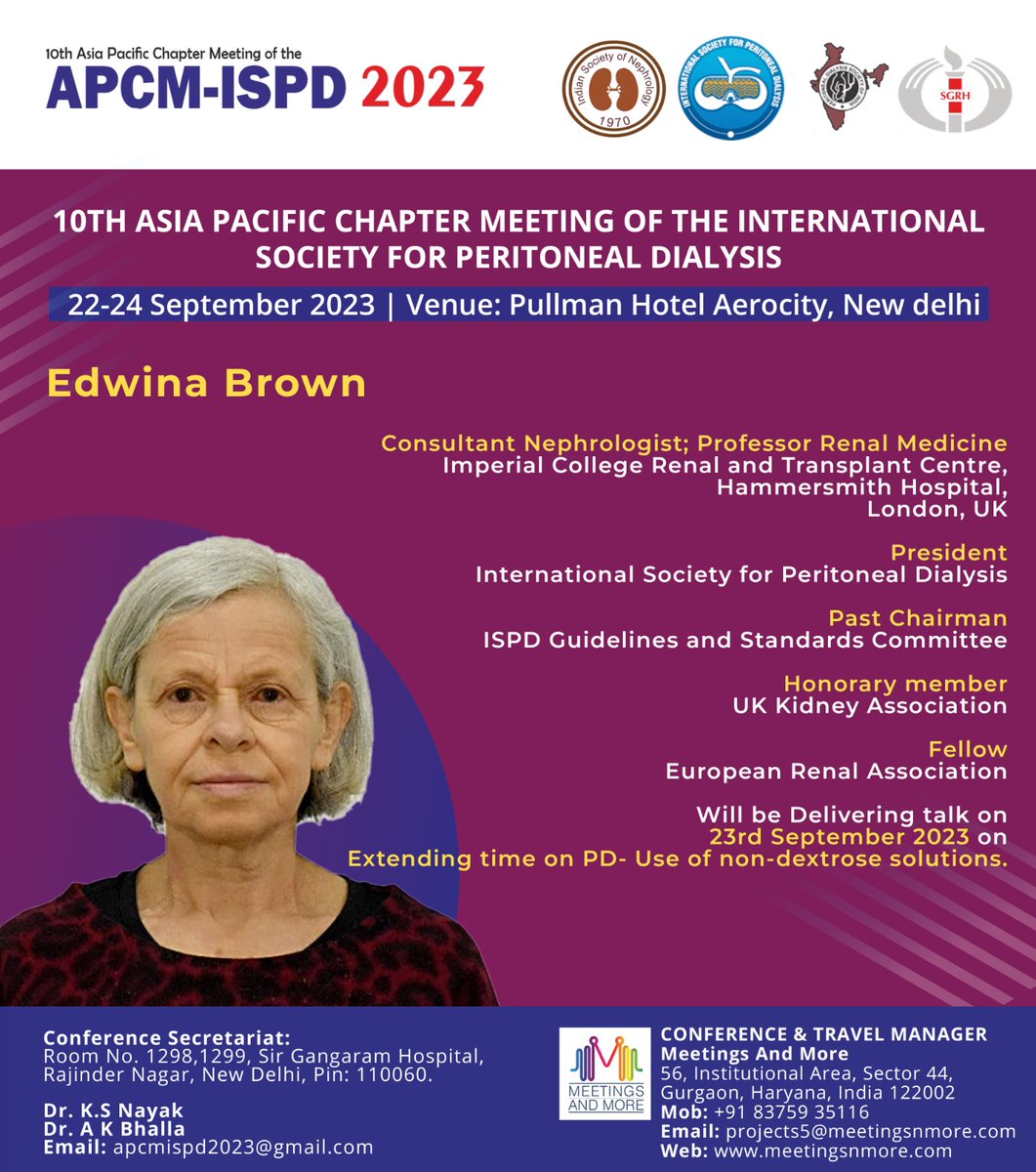 Dear Colleagues,  
Inviting you to the upcoming international conference APCM ISPD 2023. 
   
For more information: ispd-apcm2023delhi.com
For registration: ispd-apcm2023delhi.com/registration.p…

#ispd23 #conference #kidney #nephrology #peritonealdialysis