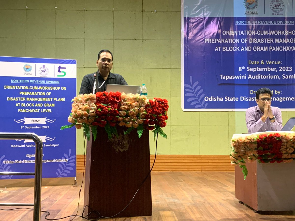 osdmaodisha's tweet photo. OSDMA is organising Orientation cum Workshop on Preparation of #DisasterManagementPlans for Block & GP levels for Northern Revenue Division in Sambalpur on 8th Sept 2023.
#ResilientOdisha #OdishaCares #disasterpreparedness #BDMP #GPDMP #capacitybuilding https://t.co/Y4Pe6sqBIv