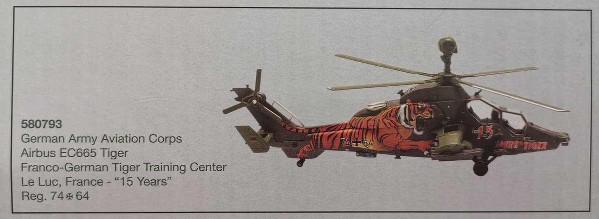 #BuenosDias hoy #Viernes despegamos con dos #Helicopteros que han aterrizado en mi #coleccion #maquetas
🚁
Herpa
Ref.: 580793
 #Airbus #EC665 #Tiger (74+64) #German #ARMY #Bundeswehr
🚁
#HobbyMaster
Ref.: HH1201
#AirPowerSeries 
#Boeing #AH64D #Longbow #Apache (15282) #USArmy
🚁