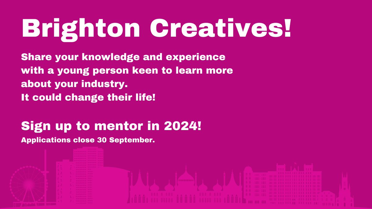 📢 Artsy folk of Brighton - We need you! We only need 15 more Brighton peeps who work in the arts or humanities to sign up to mentor a young person in 2024. Mentoring can give young people the confidence they need to achieve AMAZING things. Sign up 👉 bit.ly/3qpgXdC