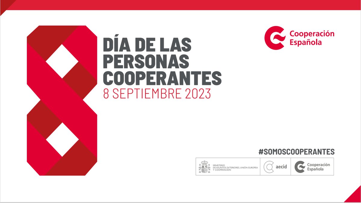 🌟Hoy 8⃣ de septiembre, #DíadelasPersonasCooperantes, nos reunimos en #AECID para reconocer y visibilizar el trabajo de todas esas personas que trabajan por el desarrollo sostenible y luchan contra la pobreza y la desigualdad desde muchas partes del mundo 🌐.
#SomosCooperantes