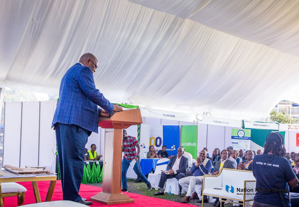 NationAfrica's tweet photo. 🚀 CEO Stephen Gitagama of Nation Media Group with inspiring opening remarks at  Bomet Digital Conference &amp; Expo 
🌟 Emphasizing the power of digital, credible information, and collaboration. 
#TwendeMulot https://t.co/avuNgJEivG