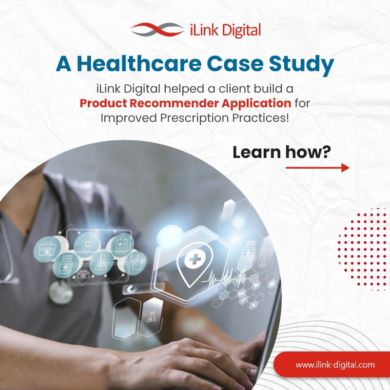 ilink_digital's tweet photo. Transforming the healthcare landscape! π
Dive into our case study to discover how iLink Digital revolutionized the industry with a cutting-edge Product Recommender System. π‘π©Ί
https://t.co/lSLSVkGmcp
#iLinkInnovation #HealthTech #CaseStudyHighlight https://t.co/3PjdJmnmK0