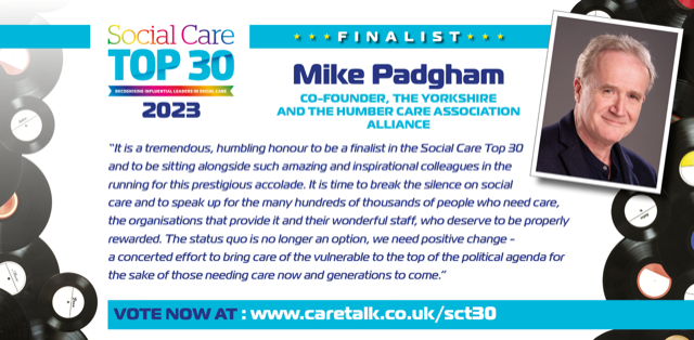 Mike_Padgham's tweet photo. Humbled to be shortlisted for the #socialcare top 30 &amp; among such exalted and influential colleagues.
I would be honoured to have your vote – a vote for everyone working for a fairer deal for social care &amp; the amazing workforce who provide it
@CareTalkMag 
https://t.co/CP9rAzmqXF https://t.co/SMa0mKei3U