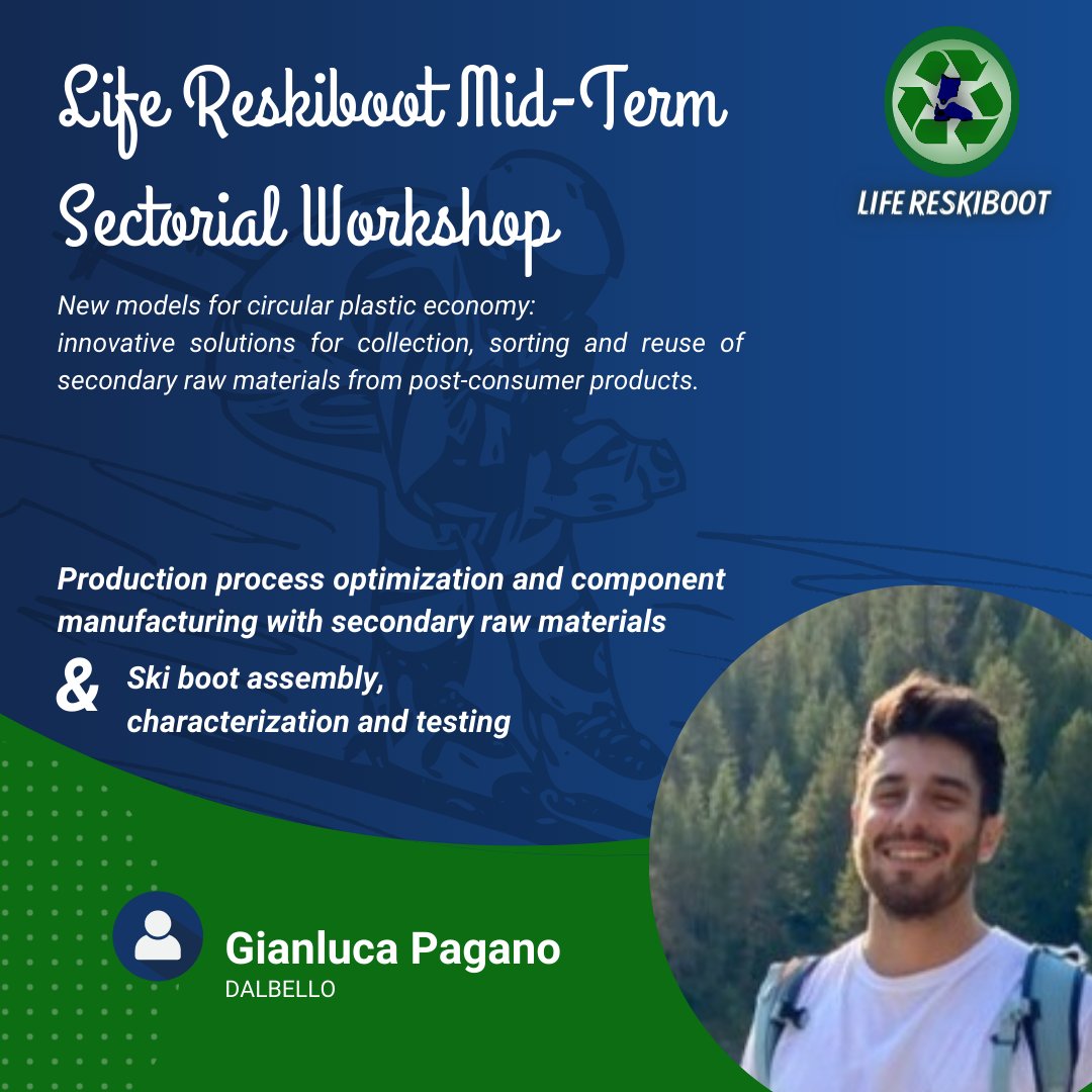 🏔️ Don't miss the LIFE RESKIBOOT Workshop! 🎉
🗣️ Sessions by Gianluca Pagano (DALBELLO):
"Production process optimization and component manufacturing with secondary raw materials" ♻️
"Ski boot assembly, characterization, and testing" 🎿
Register now! bit.ly/43HpohZ