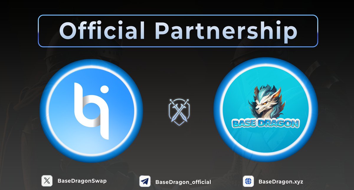 BaseDragonSwap's tweet photo. 📣 PARTNERSHIP ANNOUNCEMENT 🎊
🌀 We are thrilled to announce partnership with
@baseindex 
❄️ Base Dragon Swap , Base Dragon supports Defi on Base chain ecosystem, in addition Base Dragon has valuable NFTs and domains   
#basedragon #baseindex #BuildOnBase https://t.co/15EQSimjrS