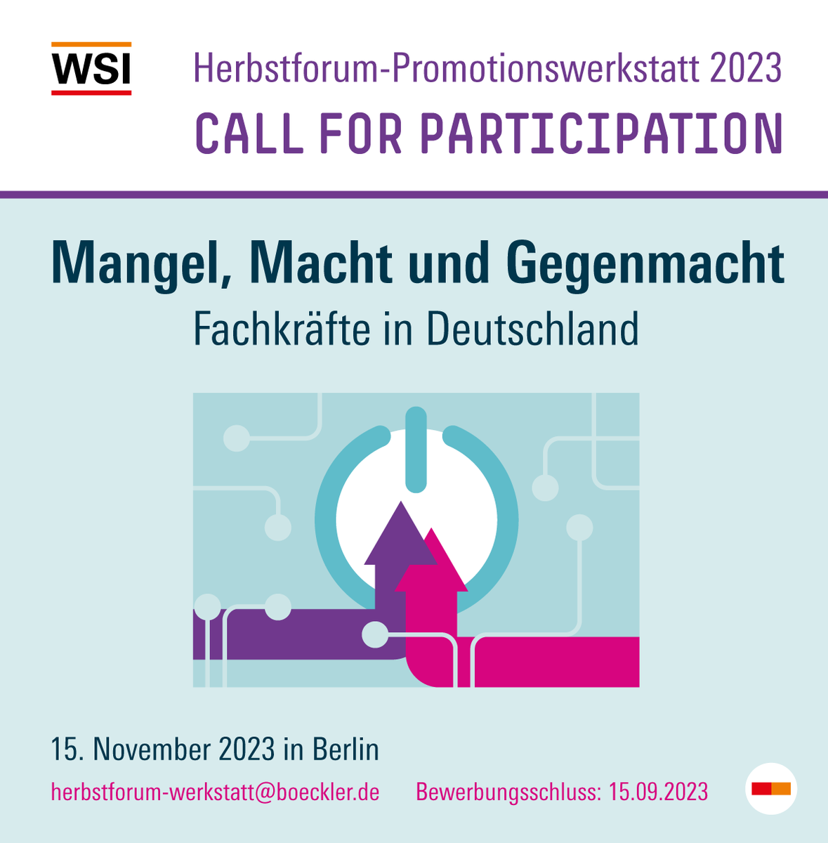 WSIInstitut's tweet photo. Promovierende #Soziologie #Wirtschaftswissenschaft #Politikwissenschaft: Ihr habt spannende Projekte #Arbeitsmarkt #Fachkräftemangel #Berufsqualifizierung? Stellt sie vor – auf unserer Promotionswerkstatt! Deadline ist 15.09. – also noch Zeit 🙂 Infos ➡️ https://t.co/A79EOfqyCr https://t.co/5xuopu5wlw