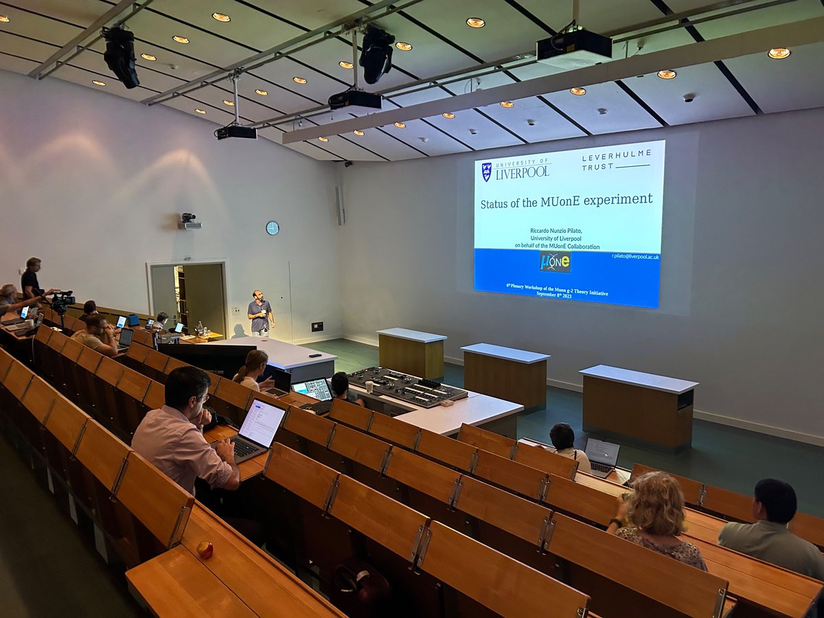 MKMontheLattice's tweet photo. “Ready for data taking!” … Last day of the 6th plenary workshop of the Muon g-2 Theory Initiative kicked off with a fresh from the lab update by Riccardo Pilato (@LivUni) on #ThisWeek’s #MUonE test run @CERN #TestRun2023 https://t.co/ICNqYiEInU https://t.co/bxZefM157o