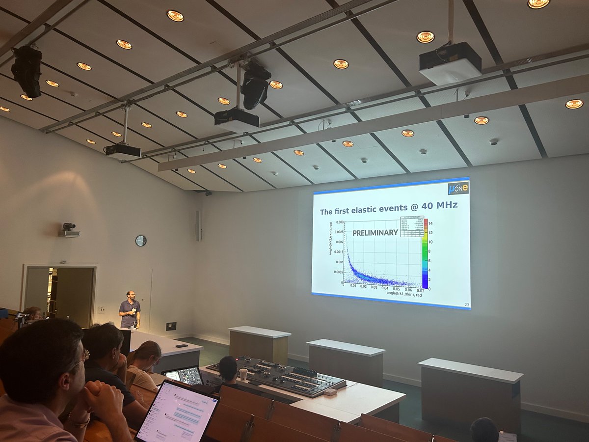 MKMontheLattice's tweet photo. “Ready for data taking!” … Last day of the 6th plenary workshop of the Muon g-2 Theory Initiative kicked off with a fresh from the lab update by Riccardo Pilato (@LivUni) on #ThisWeek’s #MUonE test run @CERN #TestRun2023 https://t.co/ICNqYiEInU https://t.co/bxZefM157o