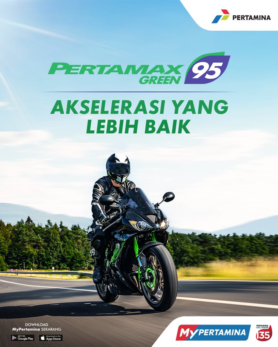 Ayo coba BBM berbahan baku energi terbarukan untuk merasakan akselerasi kendaraan yang lebih baik!

Pertamax Green 95 adalah BBM dengan campuran berbahan baku nabati terbarukan yaitu Bioetanol yang terbuat dari tebu sehingga mampu mendorong akselerasi mesin menjadi lebih baik!