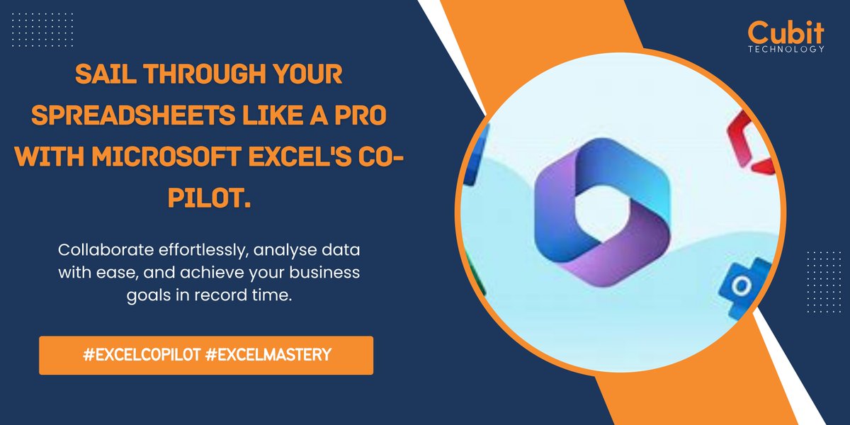 cubittech's tweet image. Sail through your spreadsheets like a pro with Microsoft Excel's Co-Pilot. Collaborate effortlessly, analyse data with ease, and achieve your business goals in record time.
#ExcelCoPilot #ExcelMastery