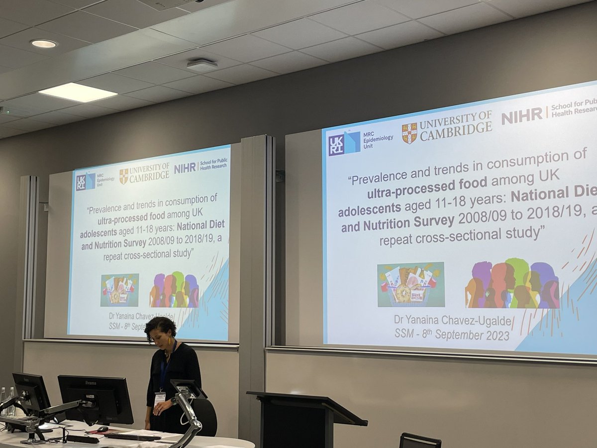Excellent presentation by @YanainaChU on her and coauthors’ work on classifying UPF consumption by UK youth 🍟 A hot topic now in media that deserves more careful analysis like this! You can read the paper here: medrxiv.org/content/10.110… @SocSocMed #SSM2023 @MRC_Epid