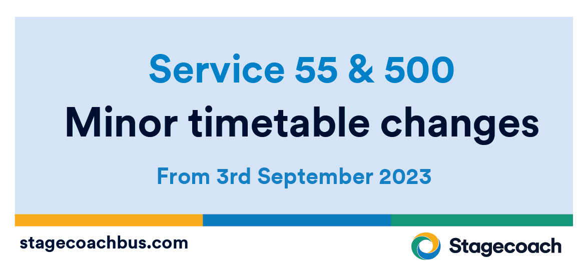 StagecoachSouth's tweet photo. #Chichester We've made changes to some routes and times on services 500 &amp; 55 to better suit the requirements of students travelling to local schools.

Find out more here> https://t.co/EI0UIGQI1I
#Tangmere #Oving https://t.co/SXxLhcfhn9