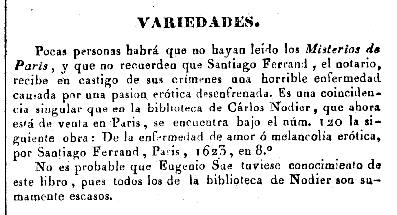 #noticiasdeayer
Monstruo marino en la isla de Rosemary.
Un misterio de 'Los misterios de París'.
Extraídos de La Gaceta de Madrid, 12 de junio de 1844.

#EugeneSue #CharlesNodier #misterio #Monstruo #criptozoología #alasdemurcielago