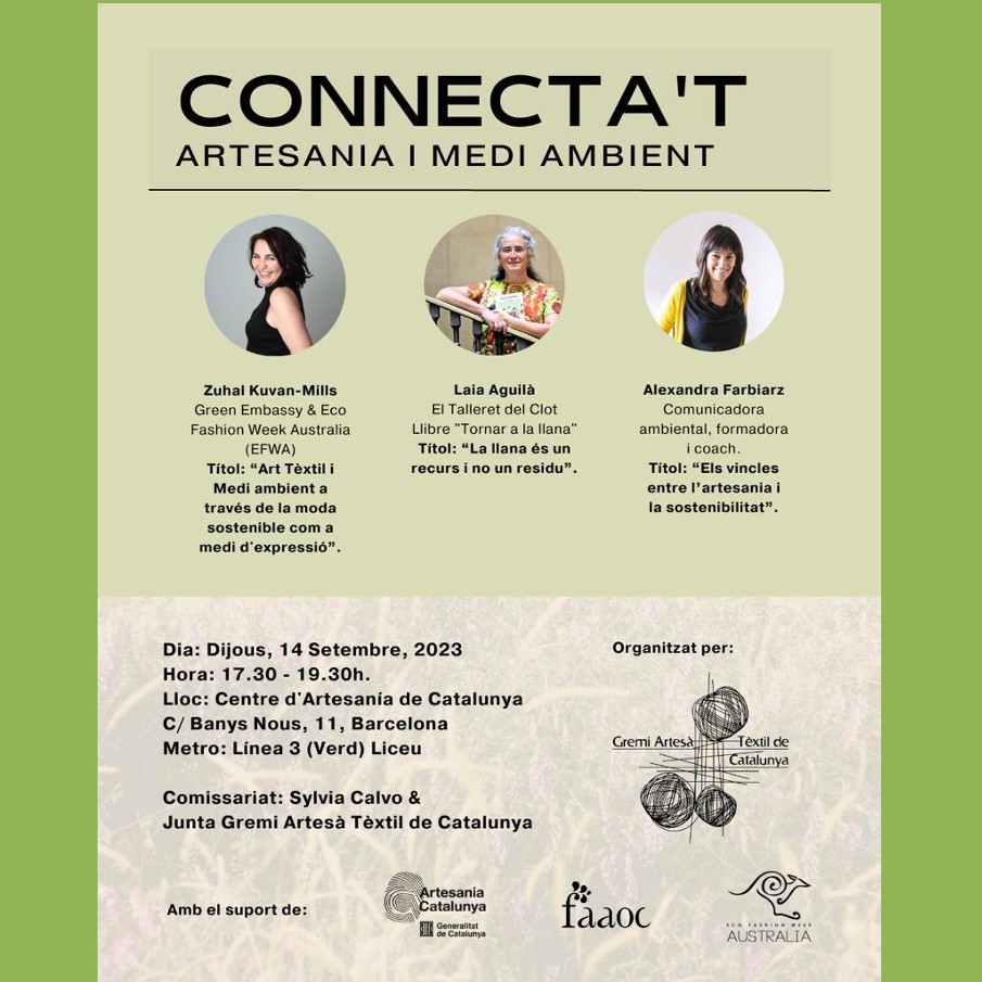 CONNECTA'T, un cicle de conferències - networking, de lliure accés, organitzat pel Gremi Artesà Tèxtil de Catalunya, adreçat a artesans i artesanes de les diverses disciplines.

#gremiartesatextil #artesaniacat #artesaniatextil #artesania #mediambient