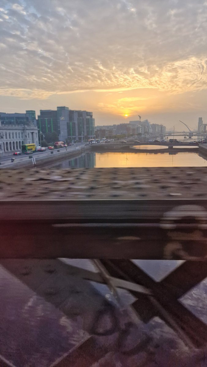 View from train come from Newbridge to GCD #sunrise Dublin #commutertowork <a href="/IrishRail/">Iarnród Éireann</a>