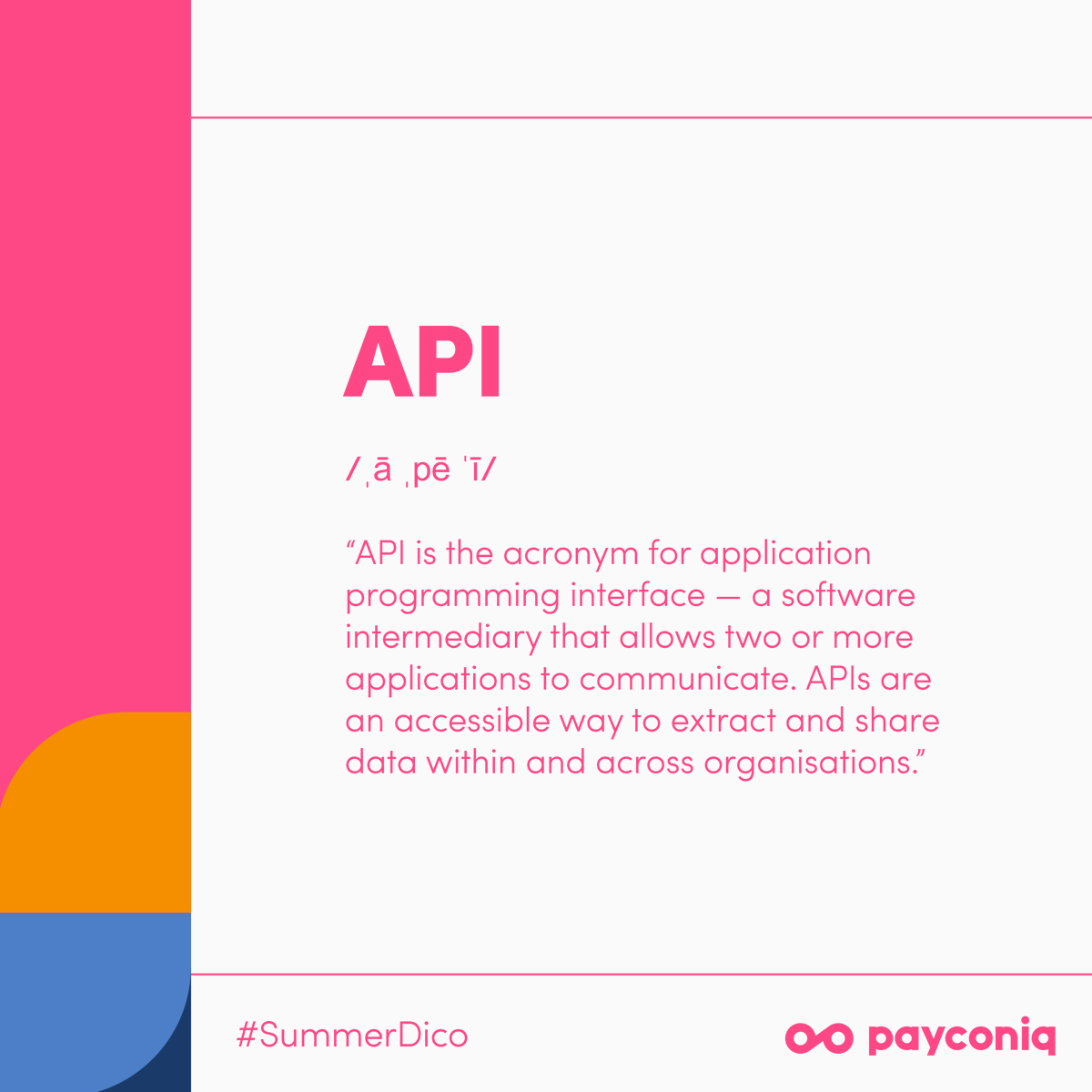 #SummerDico Do you know what APIs (Application Programming Interfaces) mean? Discover more > payconiq.lu #LearnWithPayconiq #DigitalPayments #API #Innovation #Fintech