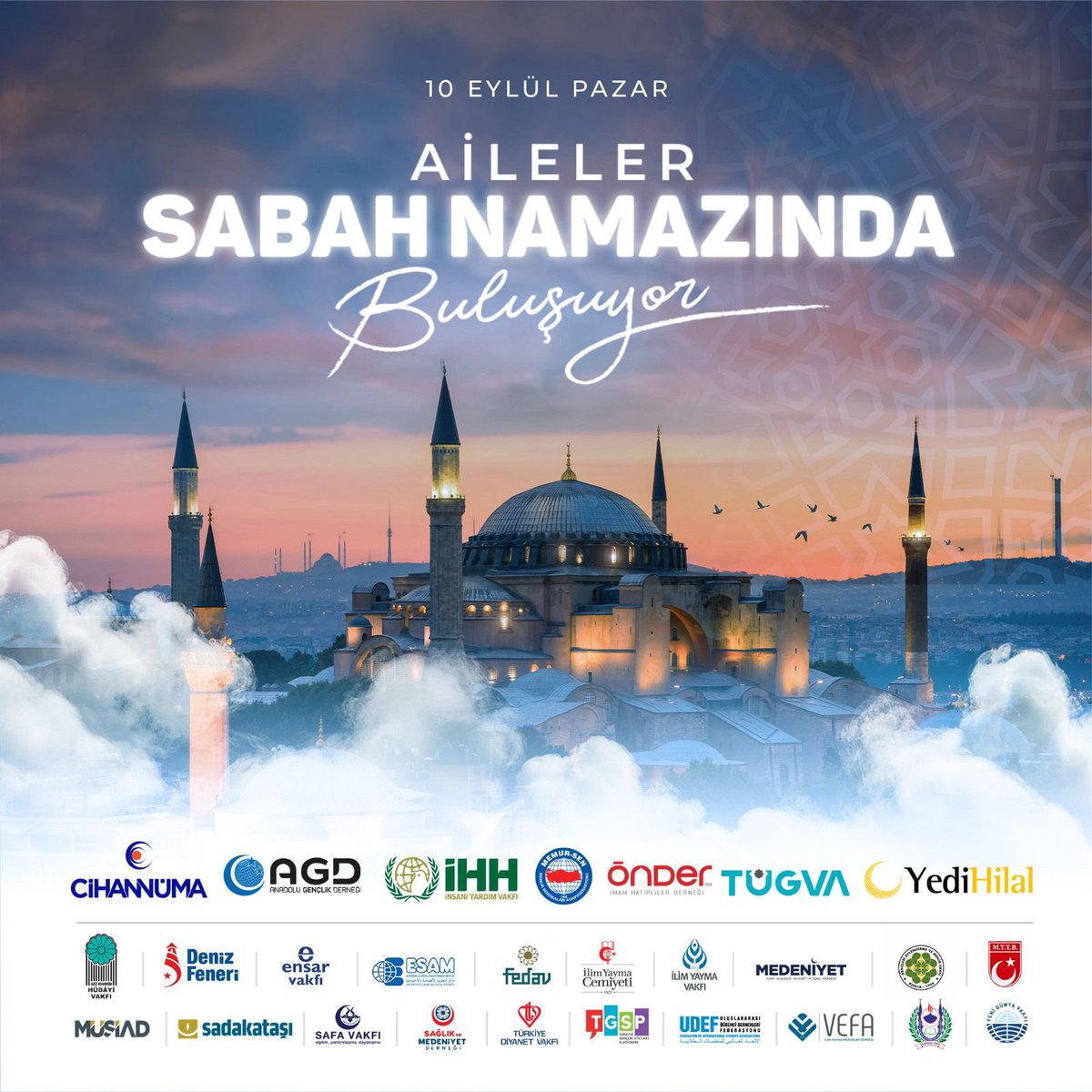 ibrahim_besinci's tweet photo. 81 ilde sabah namazında ailece safa duruyoruz!💯

Tüm genç arkadaşlarımızı ve ailelerini bekliyoruz.

📍Fatih Camii
🗓️10 Eylül Pazar https://t.co/sSewhFxNwX