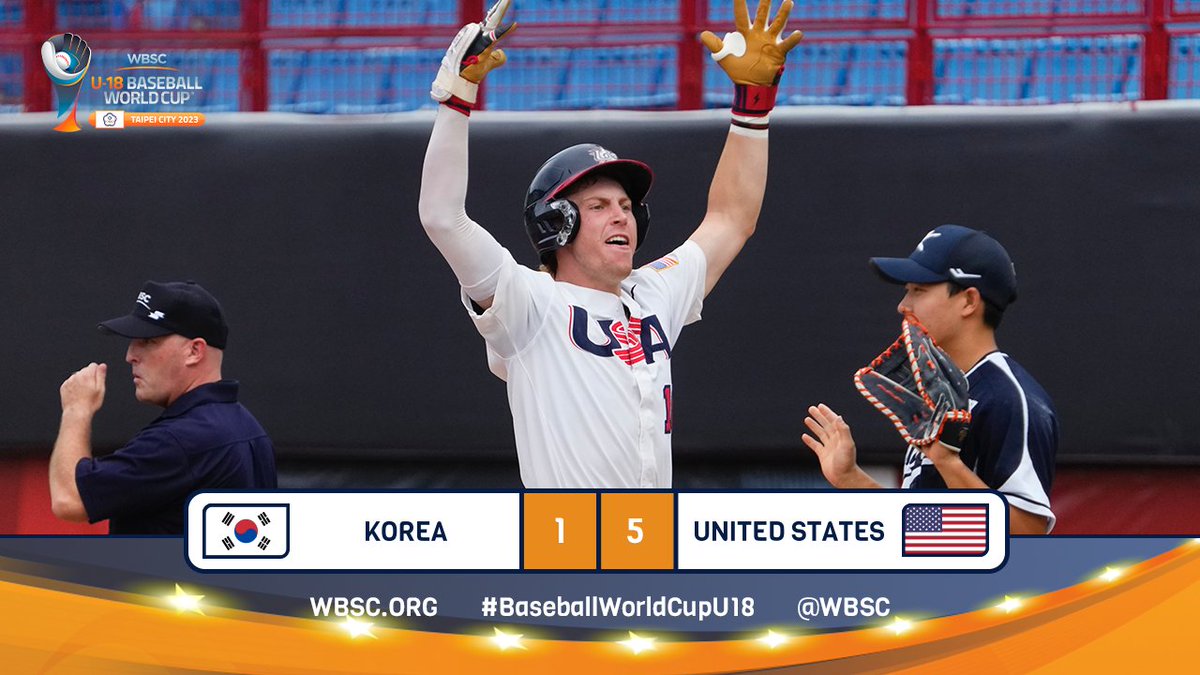 🇺🇸 USA come from behind to defeat 🇰🇷 Korea and collect the first win in the Super Round! - XXXI WBSC U-18 Baseball World Cup #BaseballWorldCupU18