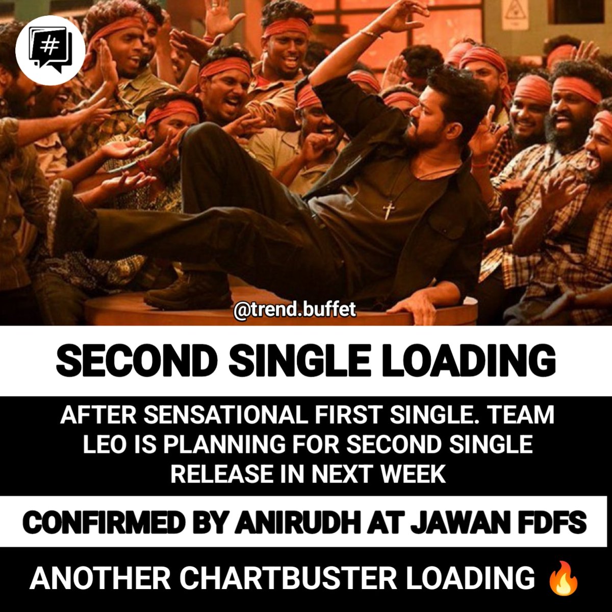 cinemaavaasi's tweet photo. #LeoSecondSingle Loading🔥
.
.
#AnirudhRavichander #VijayThalapathy #Leo #LokeshKanagaraj #trendbuffet
.
Follow @trendbuffet https://t.co/KPiuFjplWd