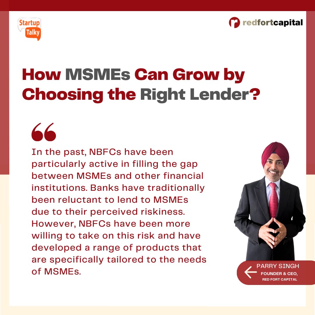 Strategic Lender Selection plays a crucial role in the growth of the business.
Get insights from our Founder and CEO, Mr. Parry Singh, on how it can actually bridge the financial gaps in MSMEs.

#redfortcapital #msme #smallbusinessloan #fastbusinessloans #quickbusinessloans…