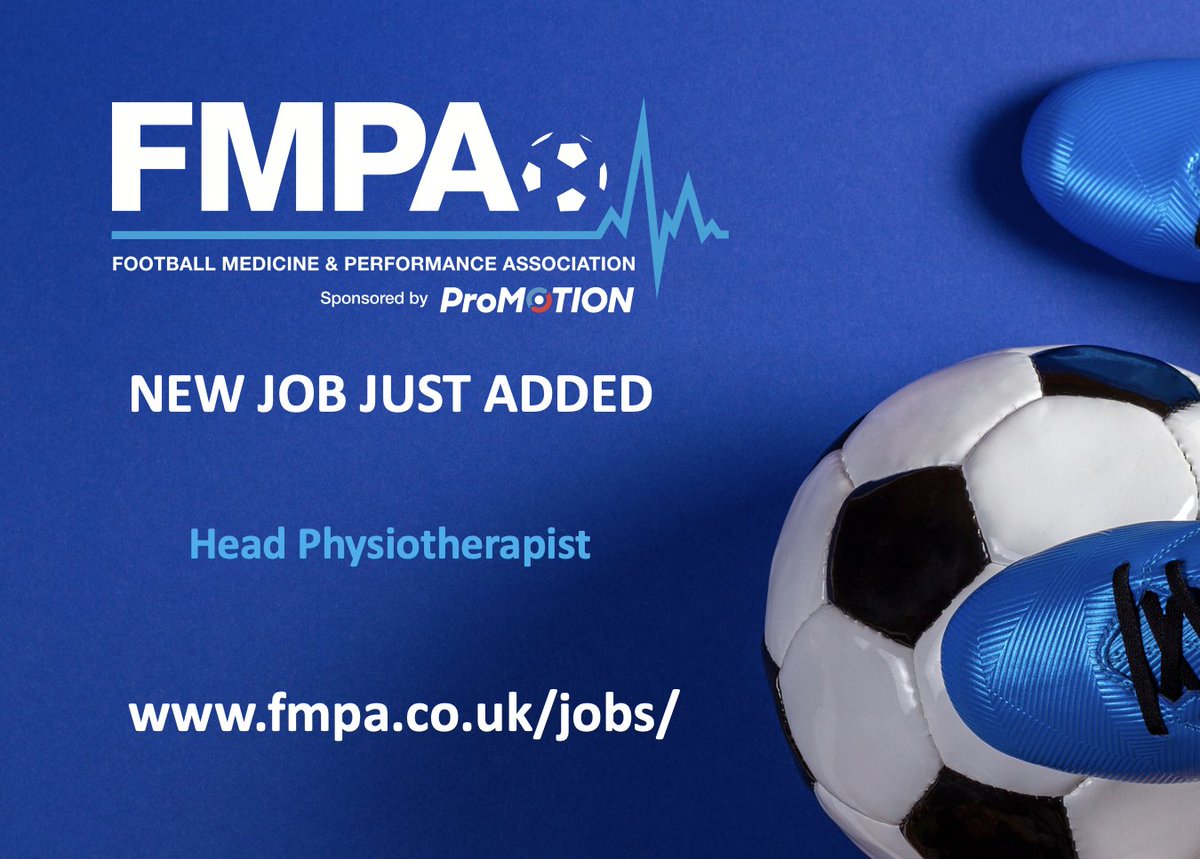 FMPA_Official's tweet photo. FMPA RECRUITMENT:  New job just added 

⚽ Head Physiotherapist 

#workinfootball #headphysio #physiojobs #physiotherapistjob #physiotherapist  #footballphysio

➡️ https://t.co/GR3sd6GTky https://t.co/nRrx4zHWfU
