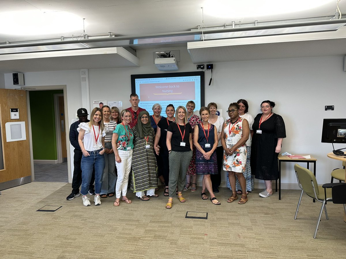 FiCroucher's tweet photo. The Return to Practice students have had a very busy week 👍 They have all done so well and it’s been great meeting everyone. @UoB_Nursing @UniofBradford 
#returntonursing
#teambradford https://t.co/WIHAYX4E4x