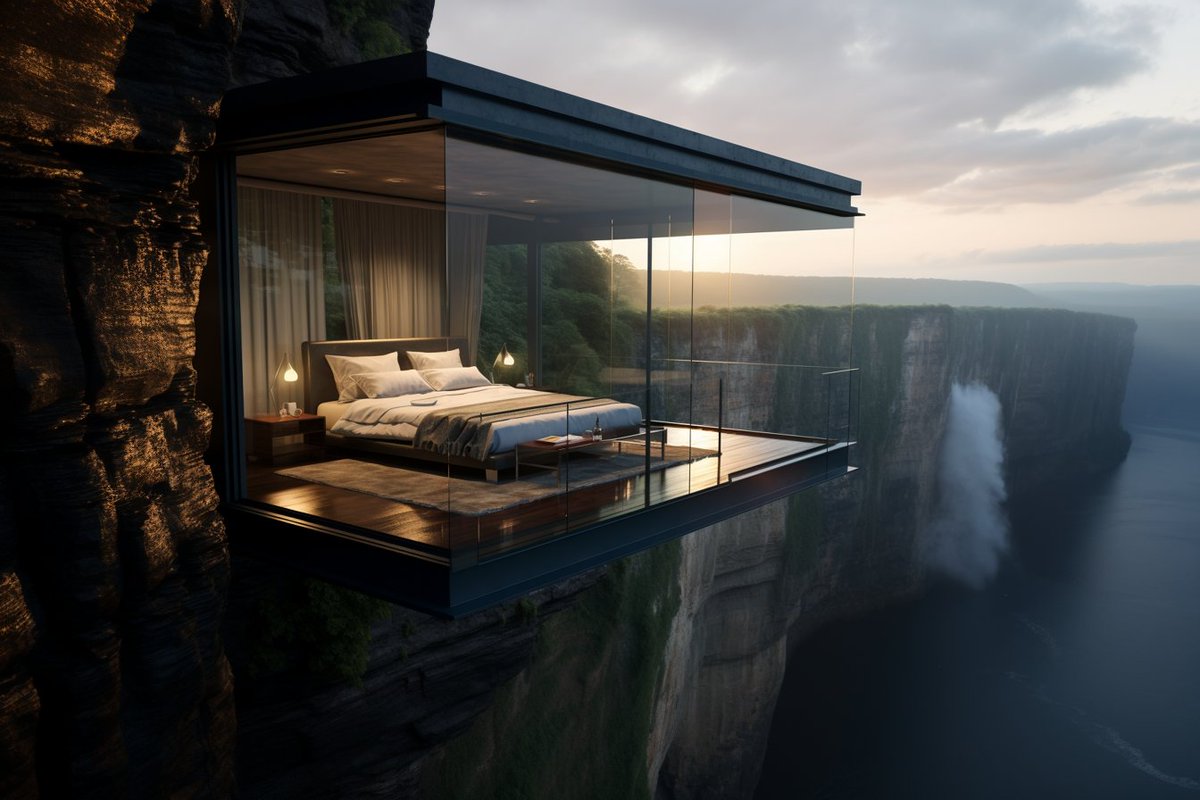 SuperDwell's tweet image. Just picture the dreamy nights in this bedroom. Would you dare to sleep on the edge?

#ai #aiinteriordesigner #aiinteriordesign #interiordesign #interiors #architecture #artificialintelligence #interiordesigner #aiarchitecturedesign #aidesigns #interiorideas #interiorinspiration