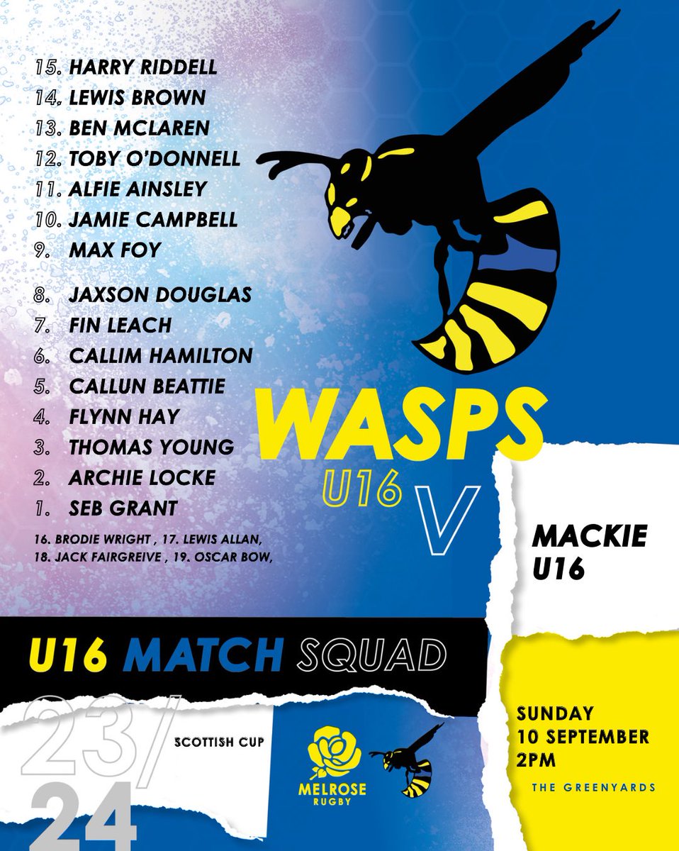 MelroseRugby's tweet photo. 📢 Your squads representing @MelroseRugby this weekend‼️ 
#FillTheStand https://t.co/jfU0FmWPqE