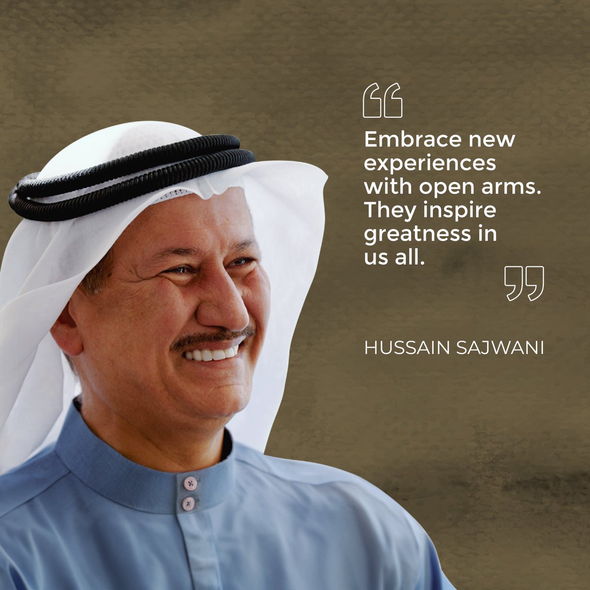 HussainSajwani's tweet photo. If we welcome new experiences with a positive attitude, they have the power to motivate and encourage us to achieve good things and lead us to our best selves. https://t.co/5uBUlyqylQ