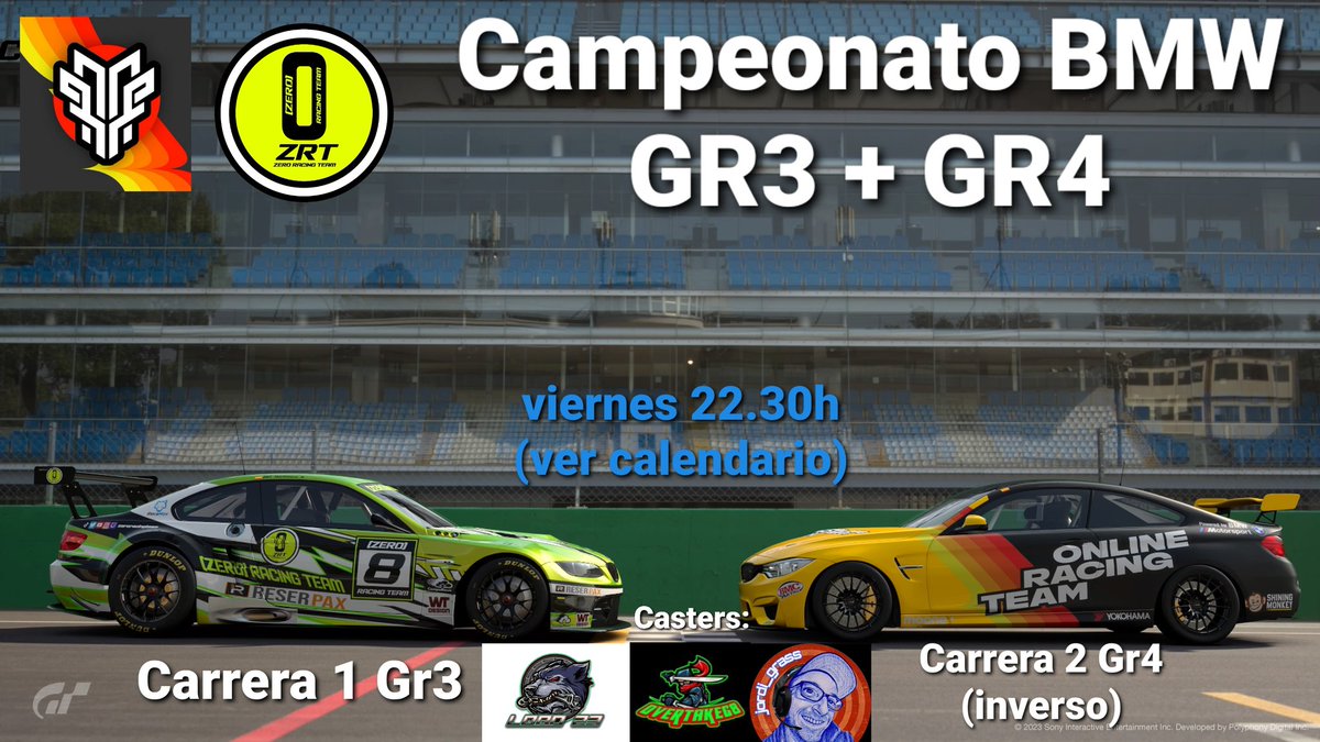Llegó el dia!!! Hoy empezamos campeonato conjunto con <a href="/ScuderiaORT/">ORT Championships</a> . Organizado con toda la ilusion del mundo para que todos se diviertan, tanto pilotos como espectadores por los canales de los  casters <a href="/overtake68tv/">Over68</a> @TCMJordiGrass @lobo__23
No os lo podeis perder!!
