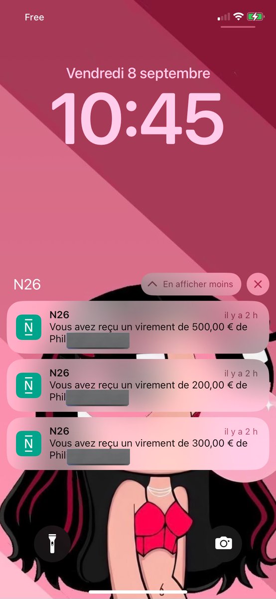 Bonjour ✨

+1000 🎰 

Les virements de la dépouille d’hier avec ma chienne suisse sont arrivés 🤑