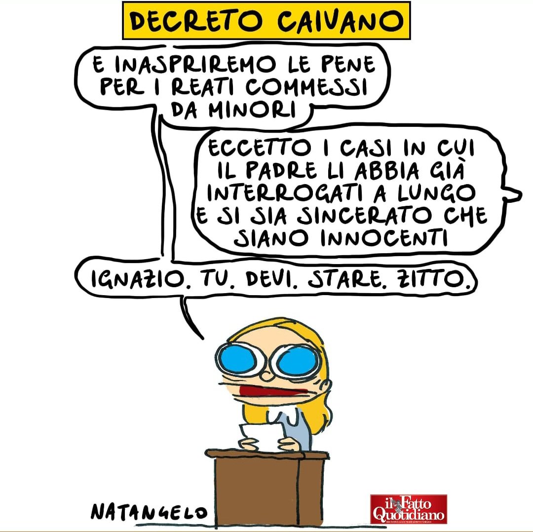 Figli e figliastri - la mia vignetta per Il Fatto Quotidiano oggi in edicola! 

 #caivano #decretocaivano #apache #larussa <a href="/fattoquotidiano/">Il Fatto Quotidiano</a> #vignetta #fumetto #memeitaliani #umorismo #satira #humor #natangelo