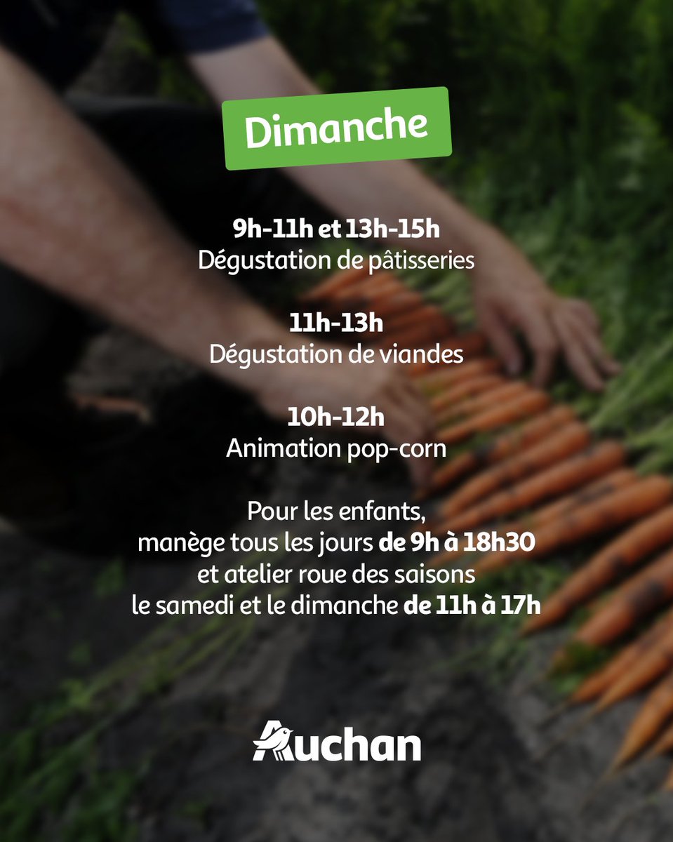 [Partenaires]

« Rejoignez Auchan et ses producteurs partenaires sur le stand O18 🧑‍🌾
🤫 : ils vous réservent plein de surprises. »
#jeunesagriculteurs #TerresdeJim
