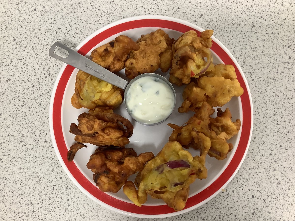 Our Practical Cookery pupils enjoyed making Red Onion and Chilli Bhaji's with Raita this week. They smelt amazing and appeared to go down well with the pupils (and their friends!). Great recipe for practicing many skills and using up leftover onions.